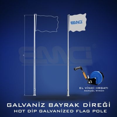 10 m Galvanizli Bayrak Direği