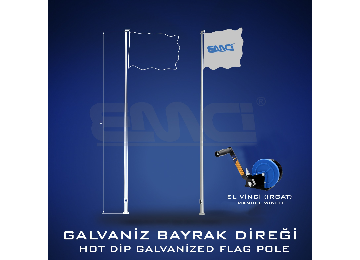 5 m Galvanizli Bayrak Direği