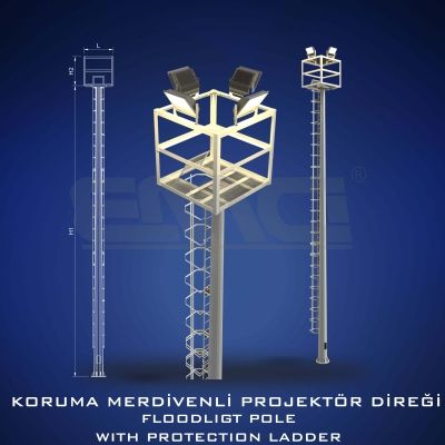 Koruma Merdivenli Projektör Direği